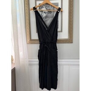 Anthro Elevenses Black Utility Jumpsuit Size 4